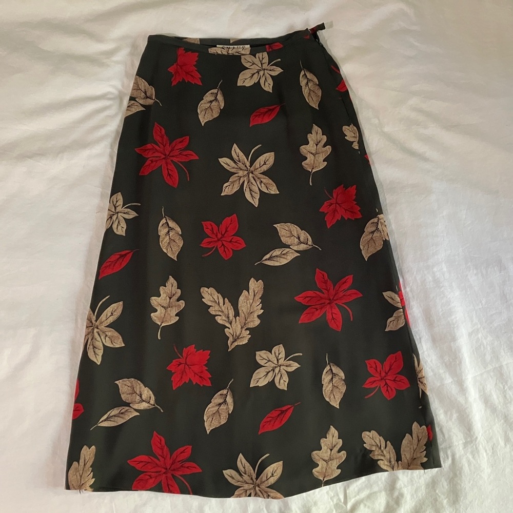 Vintage Long Fall Leaf Print Skirt Size 6 Chaus